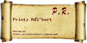 Printz Róbert névjegykártya